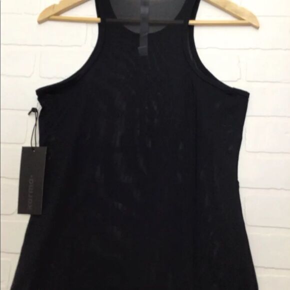 NEW Karma Sports mesh tank top yoga training running sheer camisole bla - Picture 2 of 7